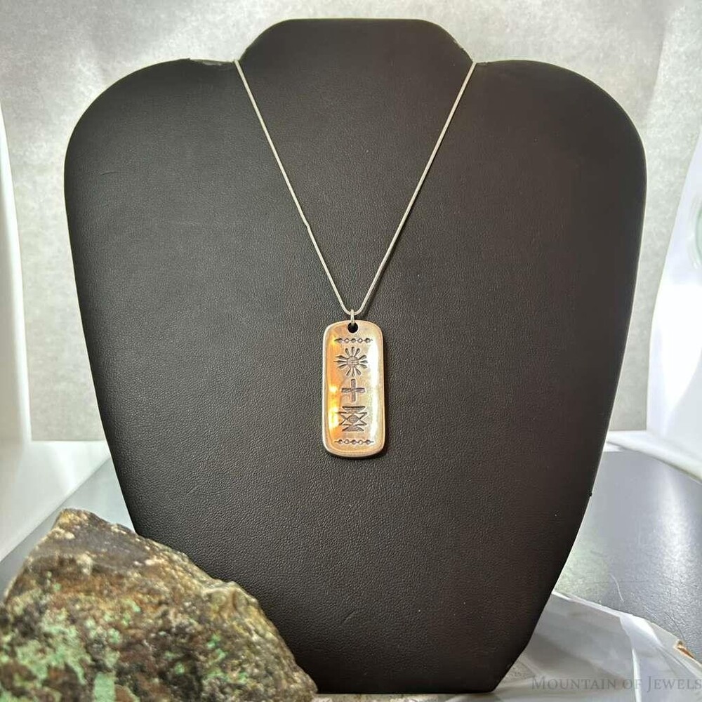 Carolyn Pollack Sterling With Double Sided Symbol Unisex Pendant Necklace